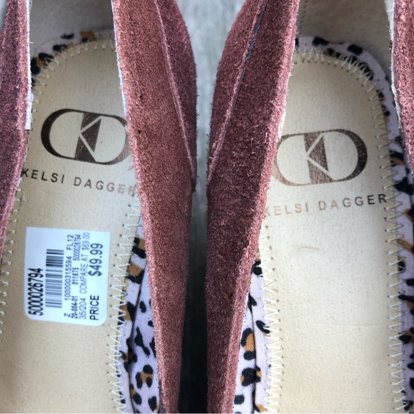 New NWT Kelsi Dagger Brown Suede Rubber Slip On Wedges 7M - Picture 12 of 13